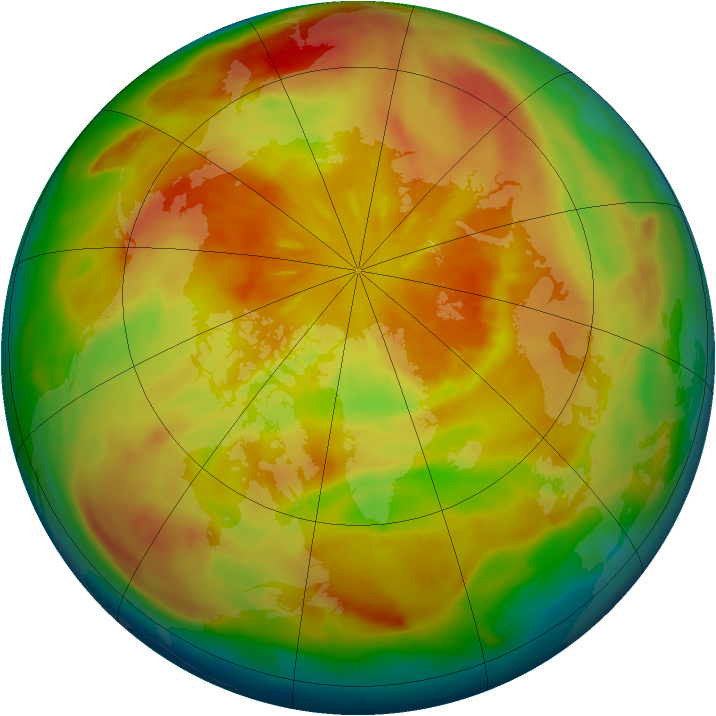 Arctic ozone map for 25 March 2013